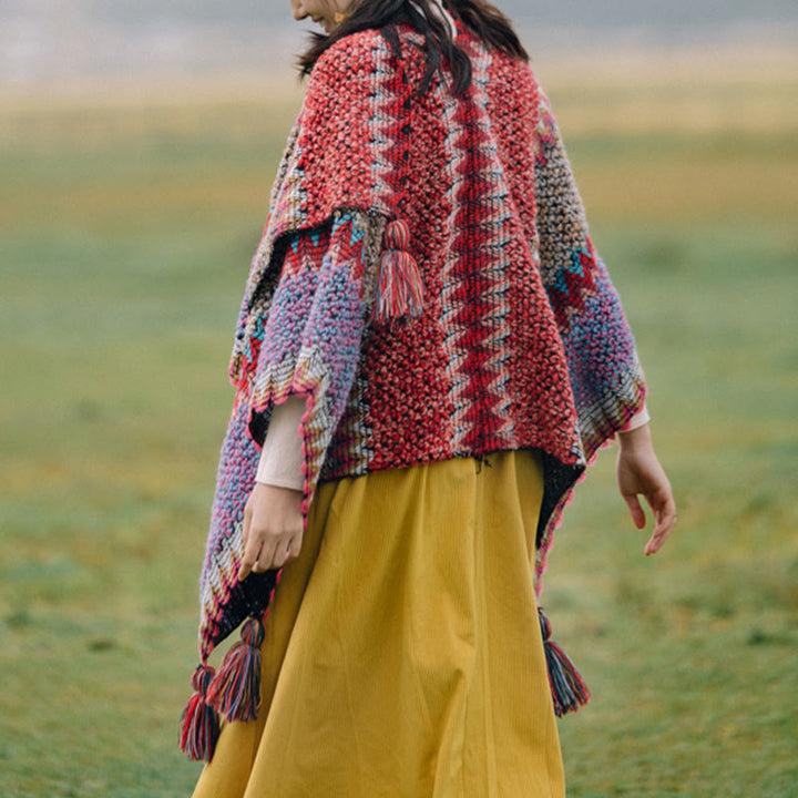 Buddha Stones , cape chaude, écharpe à pompon tibétaine - image 3