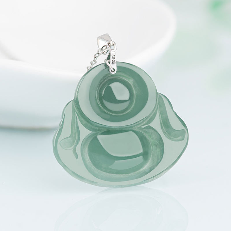 Buddha Stones en argent sterling 925 et jade Bouddha rieur - image 6