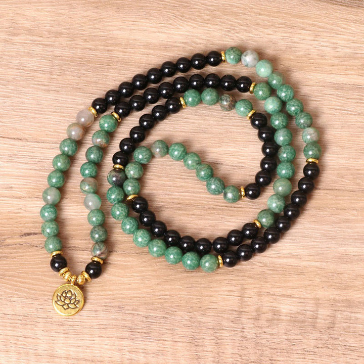 Bracelet Mala de guérison en agate naturelle avec 108 Buddha Stones