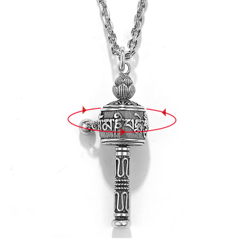Collier pendentif rotatif en Buddha Stones tibétain Om Mani Padme Hum avec roue de prière Lotus Sagesse - image 9