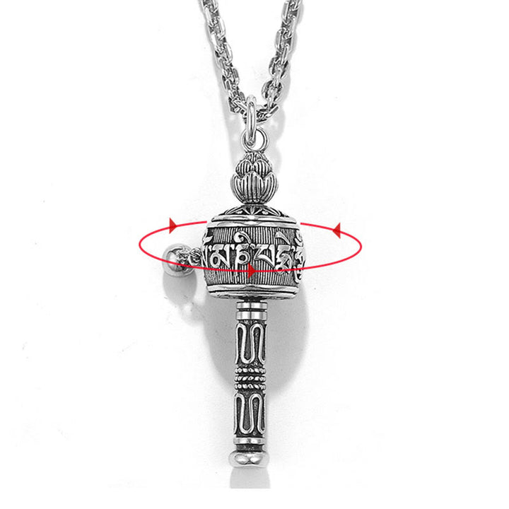 Collier pendentif rotatif en Buddha Stones tibétain Om Mani Padme Hum avec roue de prière Lotus Sagesse - image 9
