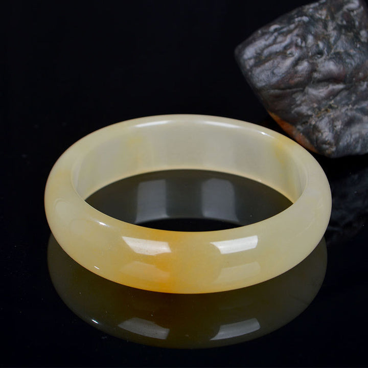 Bracelet jonc en jade de soie doré naturel pour la chance et la richesse - image 2