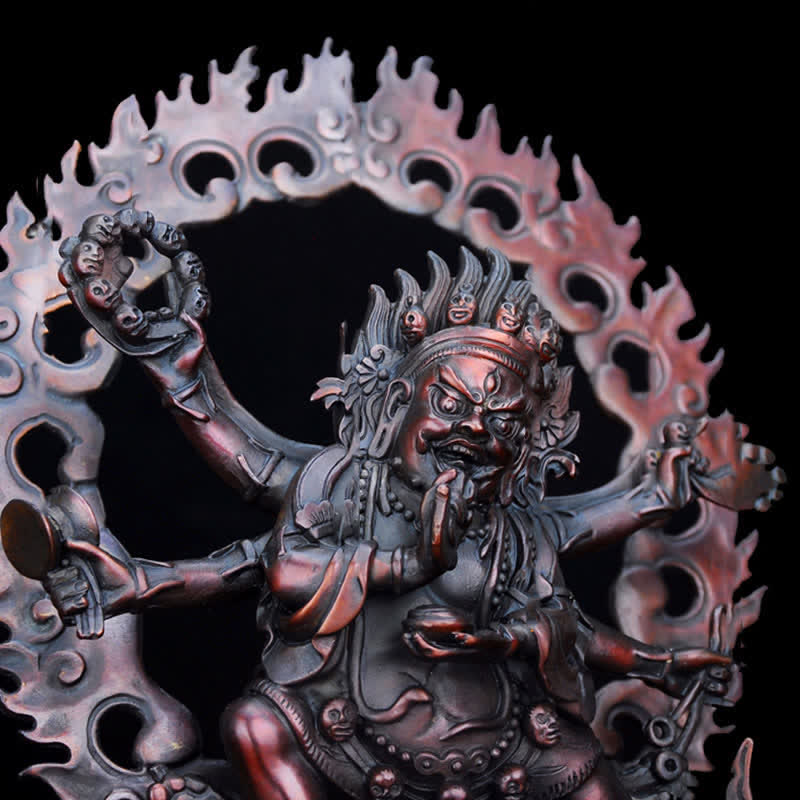Statue de Bouddha en cuivre de la compassion de Mahakala du Tibet