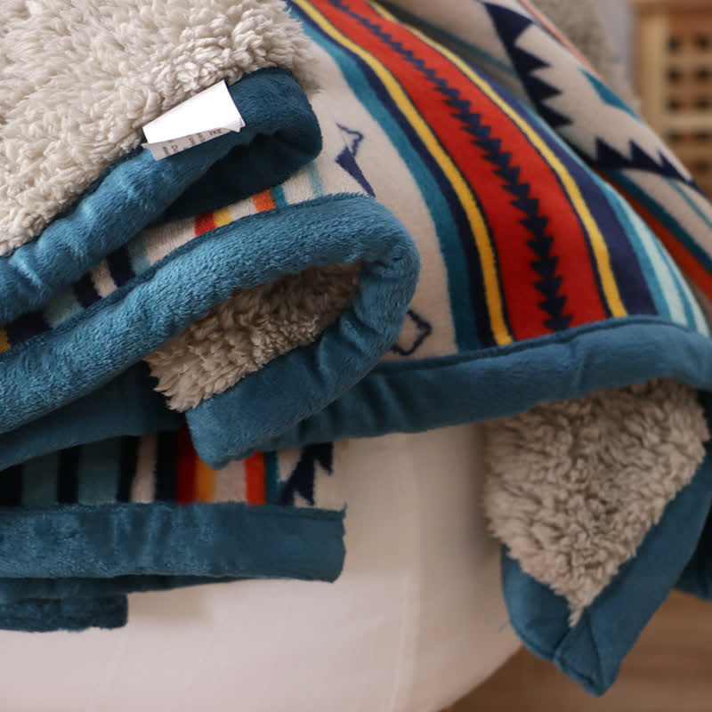 Couverture de lit douce et chaude à motifs géométriques de Buddha Stones - image 14