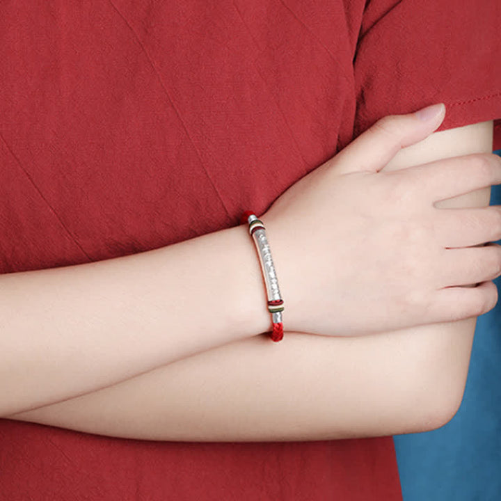 Bracelet en argent sterling 999 avec Buddha Stones Om Mani Padme Hum et force de protection