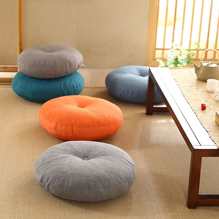 Coussin de siège de méditation en lin à motif simple Buddha Stones et lotus, décoration de salon pour la maison - image 3
