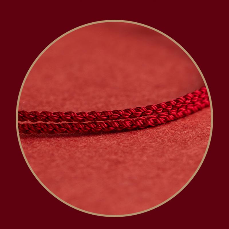 Bracelet en argent sterling 925 avec Buddha Stones et cordon rouge porte-bonheur, paix, joie, lotus, paix - image 4