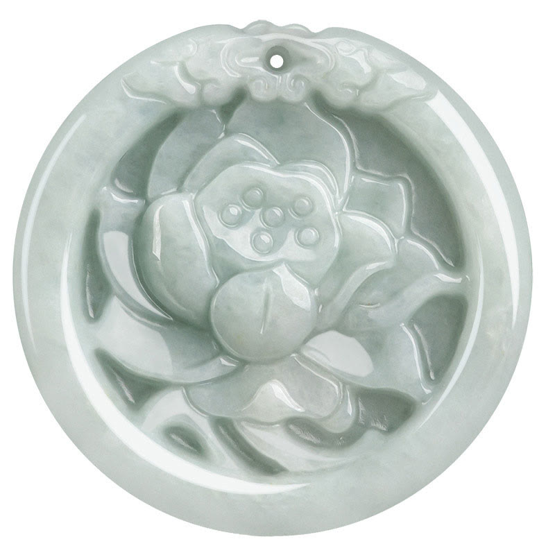 Buddha Stones en jade naturel sculpté en forme de fleur de lotus et de prospérité - image 11