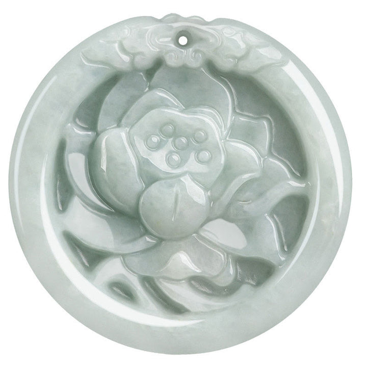 Buddha Stones en jade naturel sculpté en forme de fleur de lotus et de prospérité - image 11