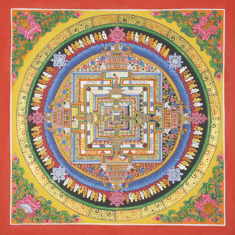 Peinture Thangka tibétaine en Buddha Stones , bénédiction, décoration faite à la main