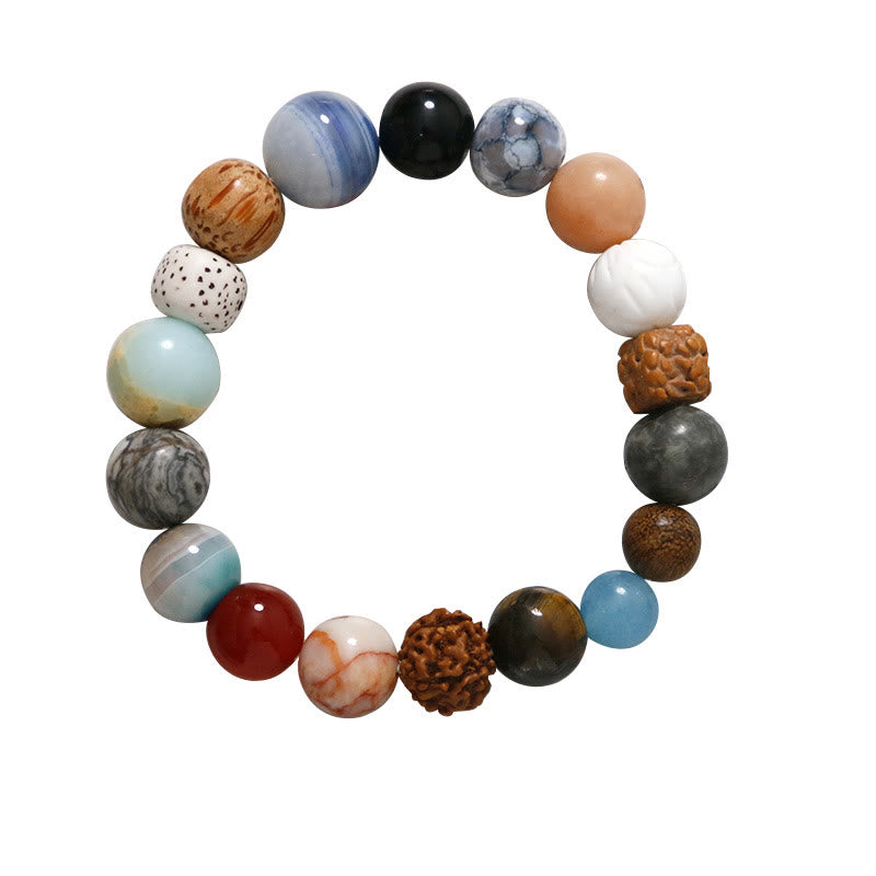 Bracelet en pierre de cristal de graine de Bodhi naturelle en agate de Buddha Stones pour éloigner les mauvais esprits