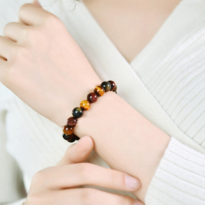 Bracelet de protection positive en œil de tigre naturel Buddha Stones