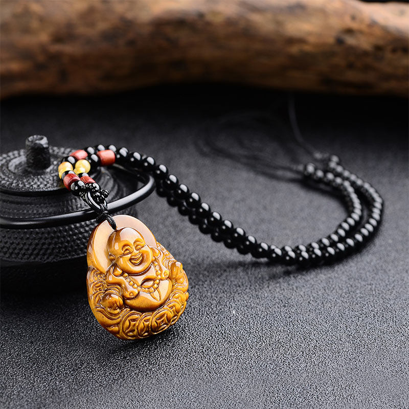 Collier de bénédiction Buddha Stones rieur œil de tigre en pierres de Bouddha - image 4
