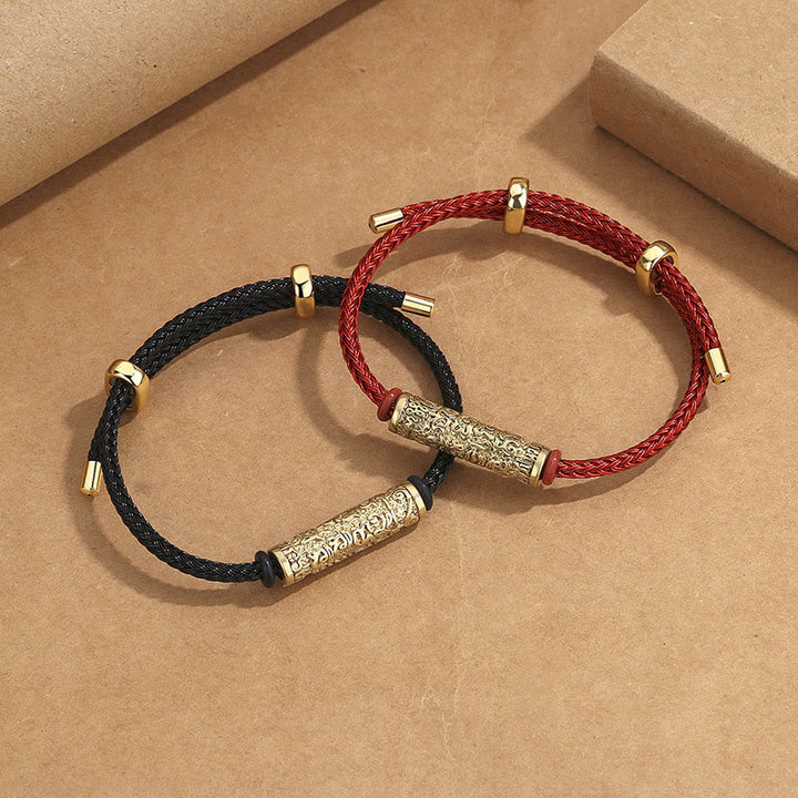 Bracelet tressé en corde Tai Sui fait main avec Buddha Stones et force de protection