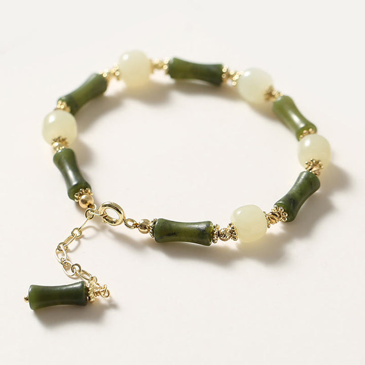 Bracelet chaîne porte-bonheur en bambou avec Buddha Stones