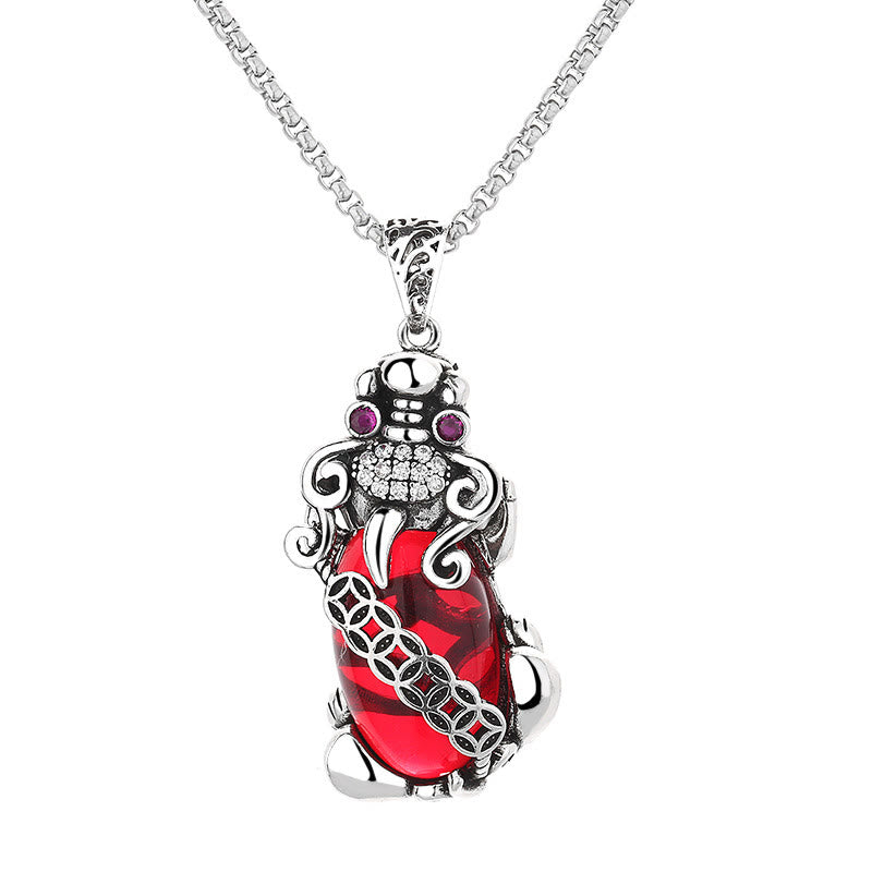 Collier pendentif en cuivre avec Buddha Stones PiXiu Grenat et pièce de monnaie en cuivre - image 5