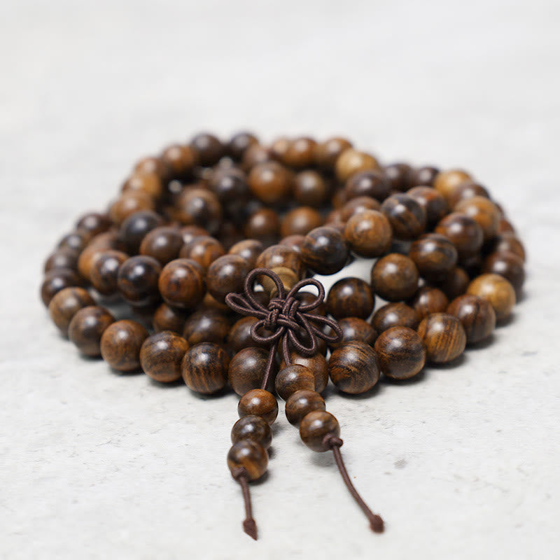 Bracelet Mala 108 Buddha Stones Prière Méditation Bois de Santal Élastique - image 1