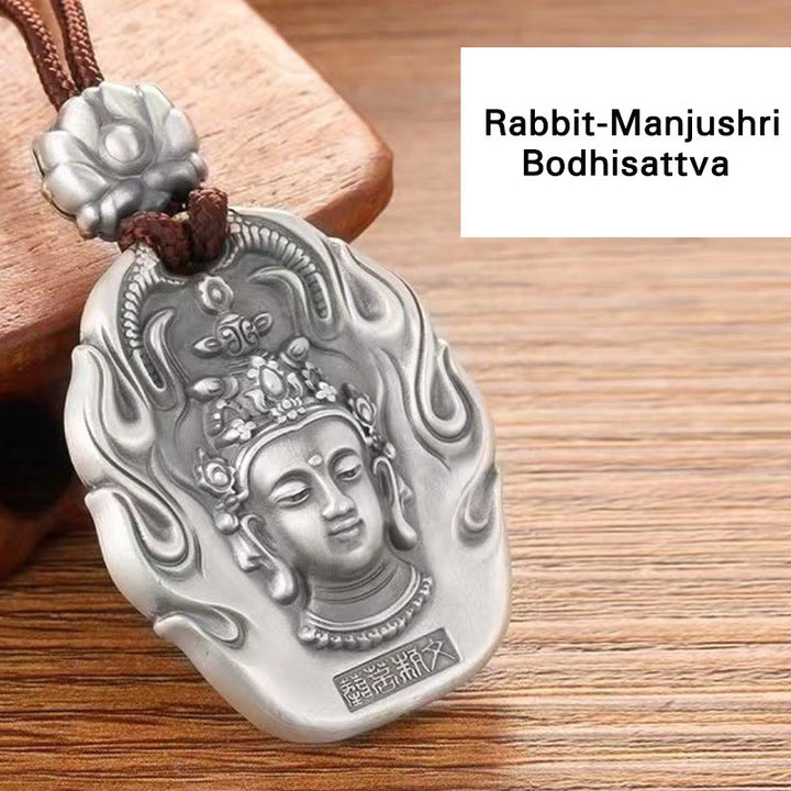 Buddha Stones Bouddha du zodiaque chinois Om Mani Padme Hum Lotus Compassion - Bodhisattva Lapin-Manjushri - image 13