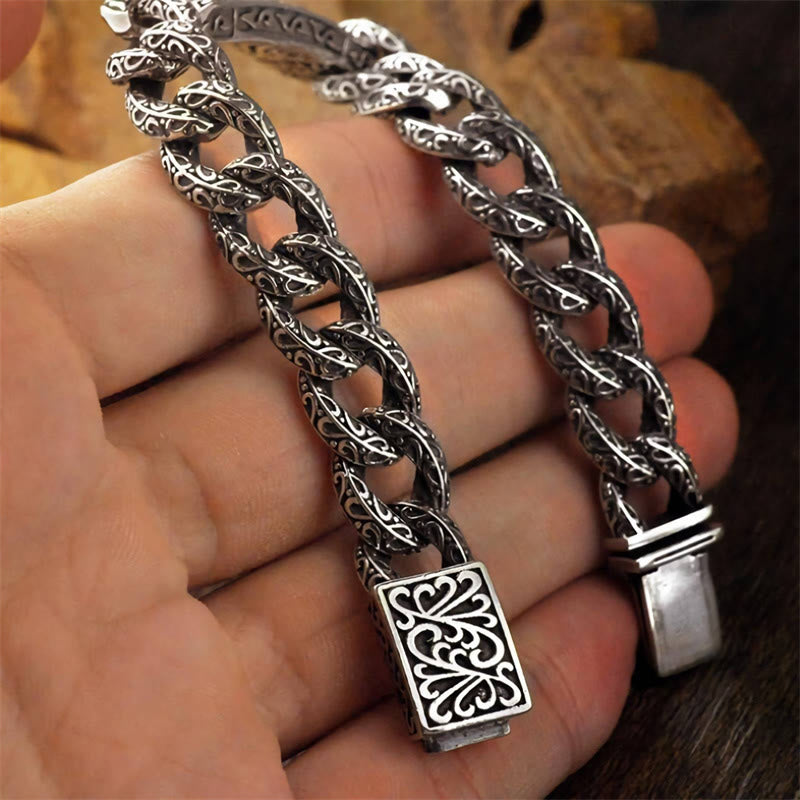Bracelet de guérison gravé à motifs vintage Buddha Stones