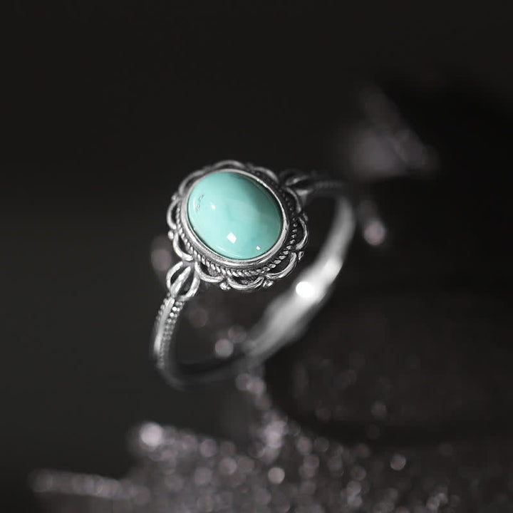 Bague de protection en argent sterling 925 avec agate rouge turquoise tibétaine - Turquoise - image 10