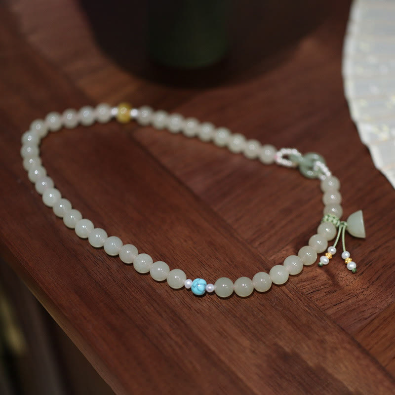 Bracelet double tour en argent sterling 925 Buddha Stones et jade Hetian, boucle double paix, lotus porte-bonheur