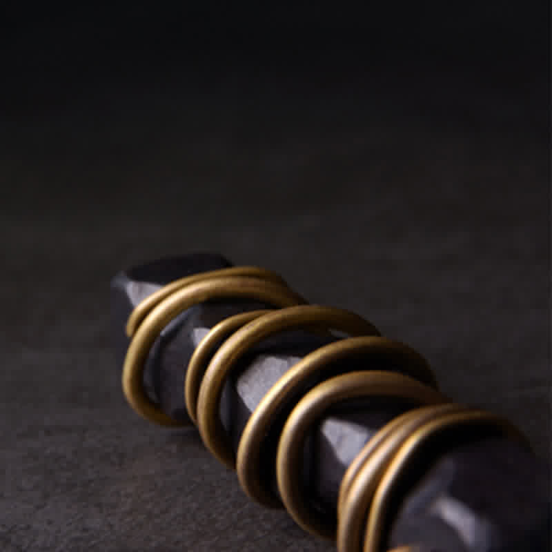 Collier pendentif en Buddha Stones, bois d'ébène du Tibet et laiton, symbole d'équilibre et de paix. - image 7
