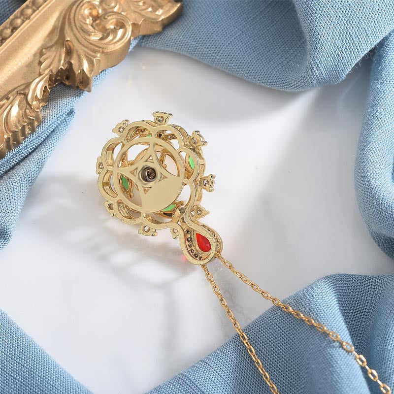 Collier porte-bonheur en jade cyan et cristal rouge avec Buddha Stones