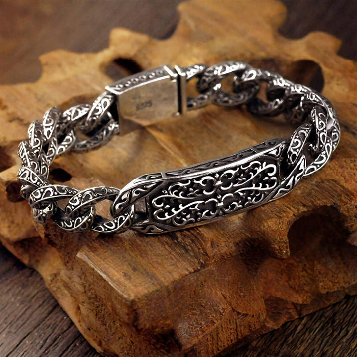 Bracelet de guérison gravé à motifs vintage Buddha Stones