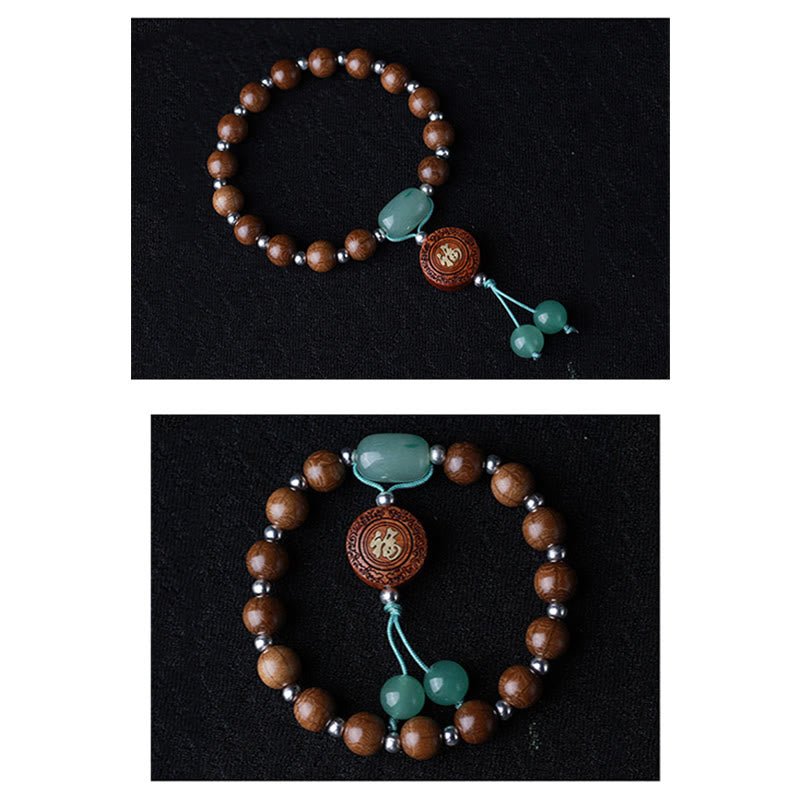 Bracelet de protection du bonheur en bois d'Abelia Biflora