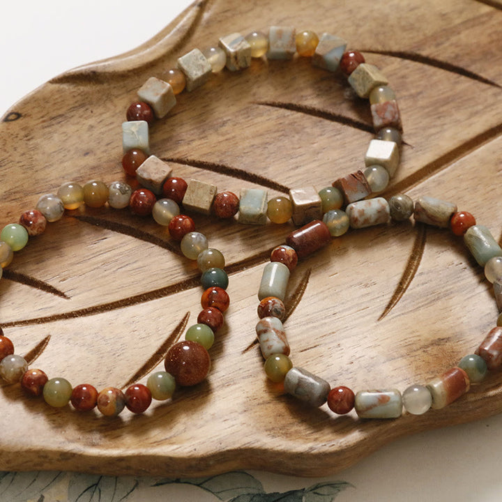 Bracelet de protection en agate et jaspe en Buddha Stones