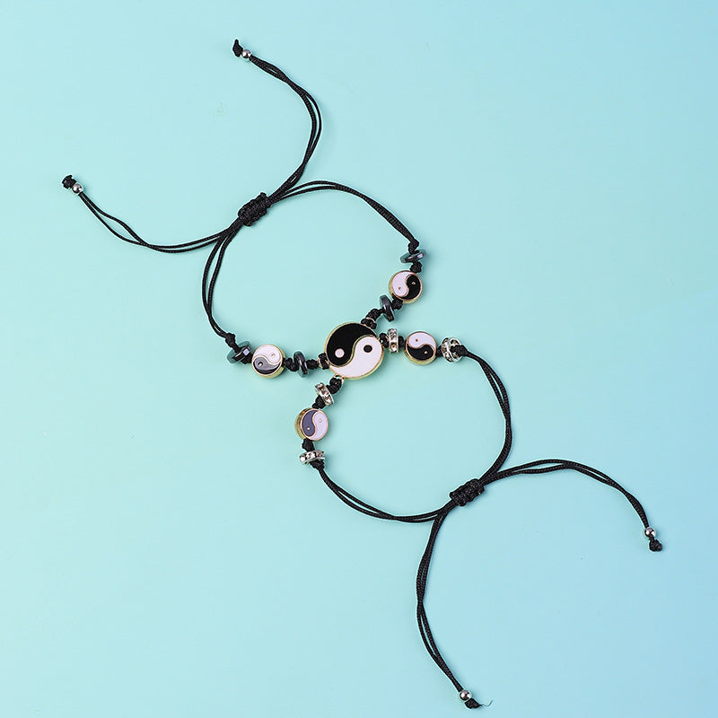 Bracelet couple Yin Yang Hématite Buddha Stones 2 pièces