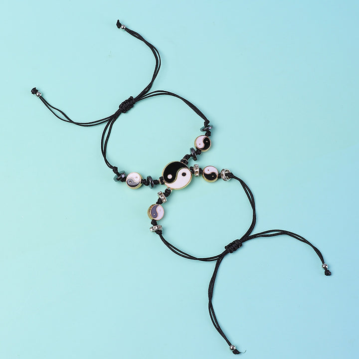 Bracelet couple Yin Yang Hématite Buddha Stones 2 pièces