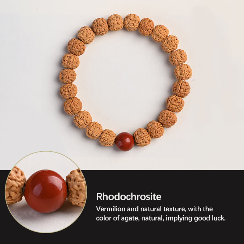 Bracelet de richesse et de bon augure en Buddha Stones tibétaines Rudraksha Bodhi Seed