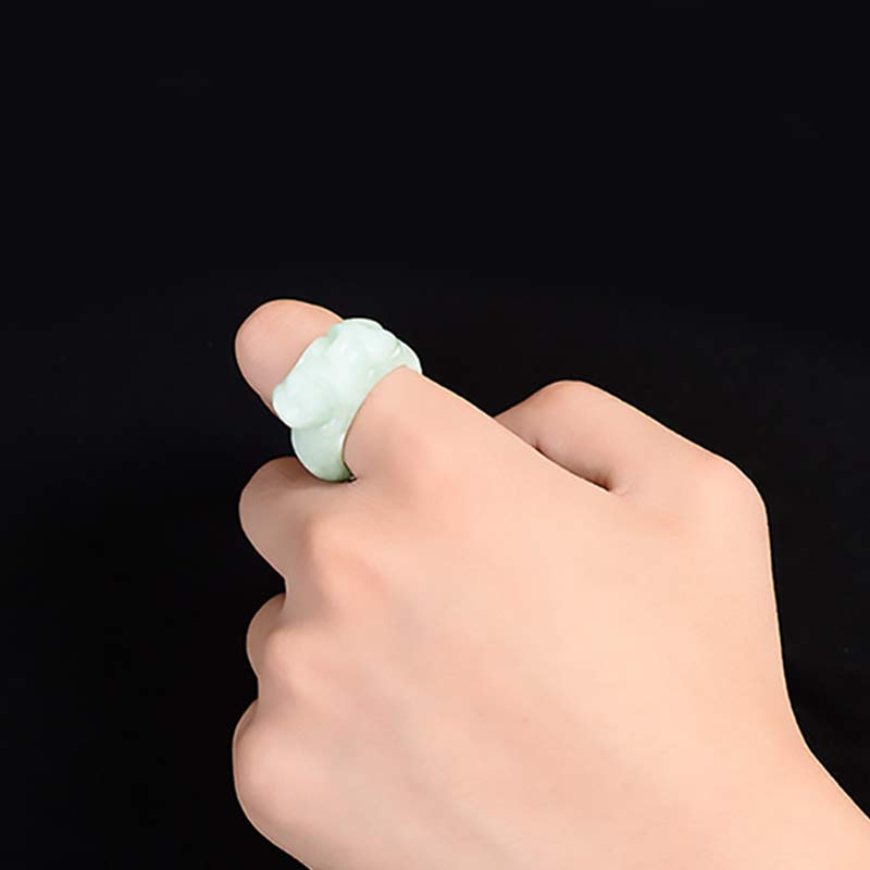 Bague porte-bonheur Fengshui en jade PiXiu