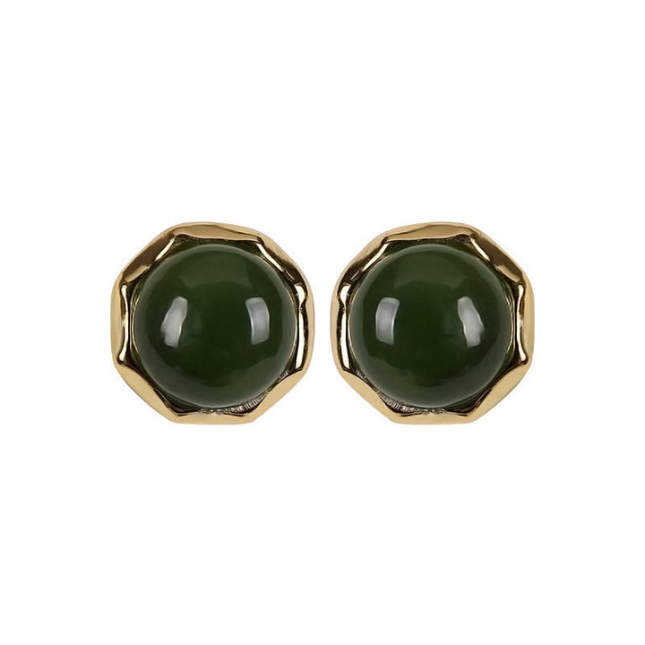 Buddha Stones à tige en argent sterling 925 plaqué or avec perles de jade cyan Hetian naturelles - image 8