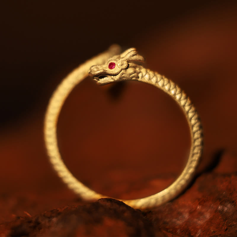 Bague ajustable en argent sterling 925 Buddha Stones , vintage, année du dragon, protection, force