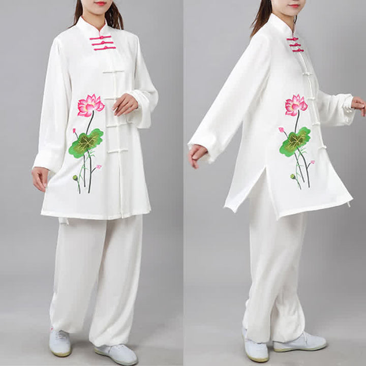 Ensemble de vêtements pour femmes Buddha Stones, fleur de lotus, motif feuille, Tai Chi, méditation, prière, pratique spirituelle zen - image 3