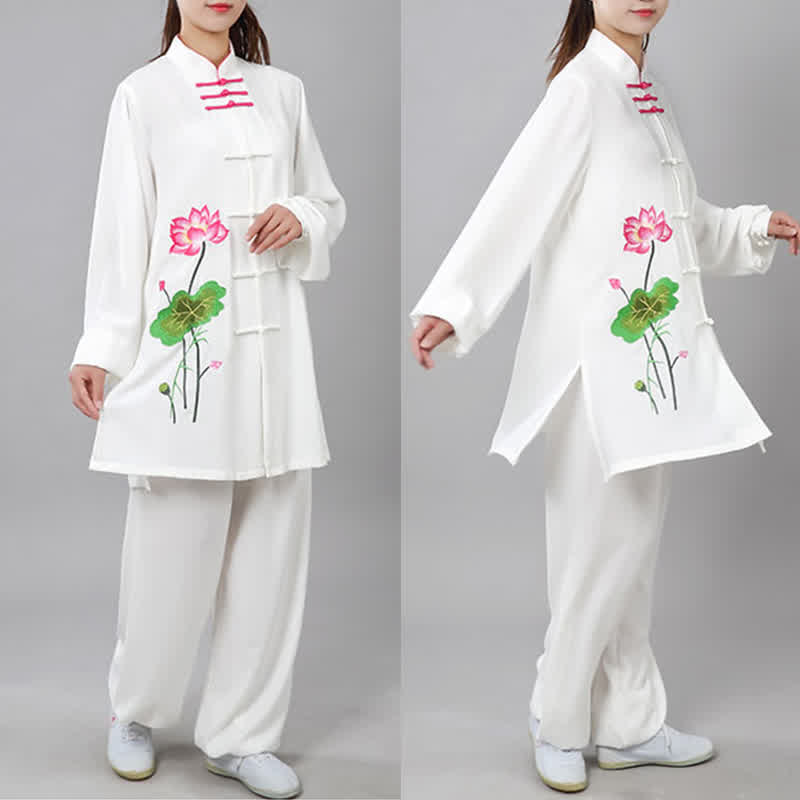 Ensemble de vêtements pour femmes Buddha Stones, fleur de lotus, motif feuille, Tai Chi, méditation, prière, pratique spirituelle zen - image 4