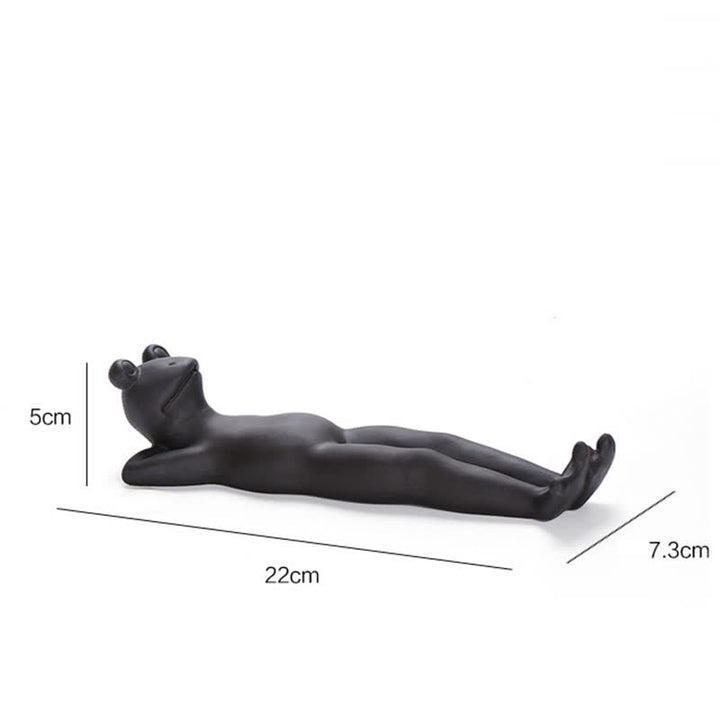 Brûleur d'encens en céramique pour guérison spirituelle en forme de grenouille de méditation