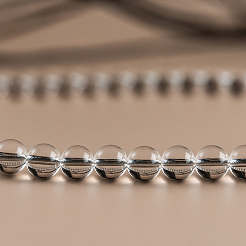 Bracelet de méditation Mala en jade blanc et cristal de 108 perles Buddha Stones