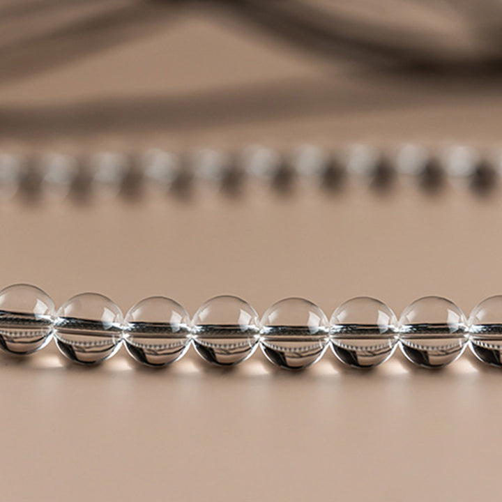 Bracelet de méditation Mala en jade blanc et cristal de 108 perles Buddha Stones