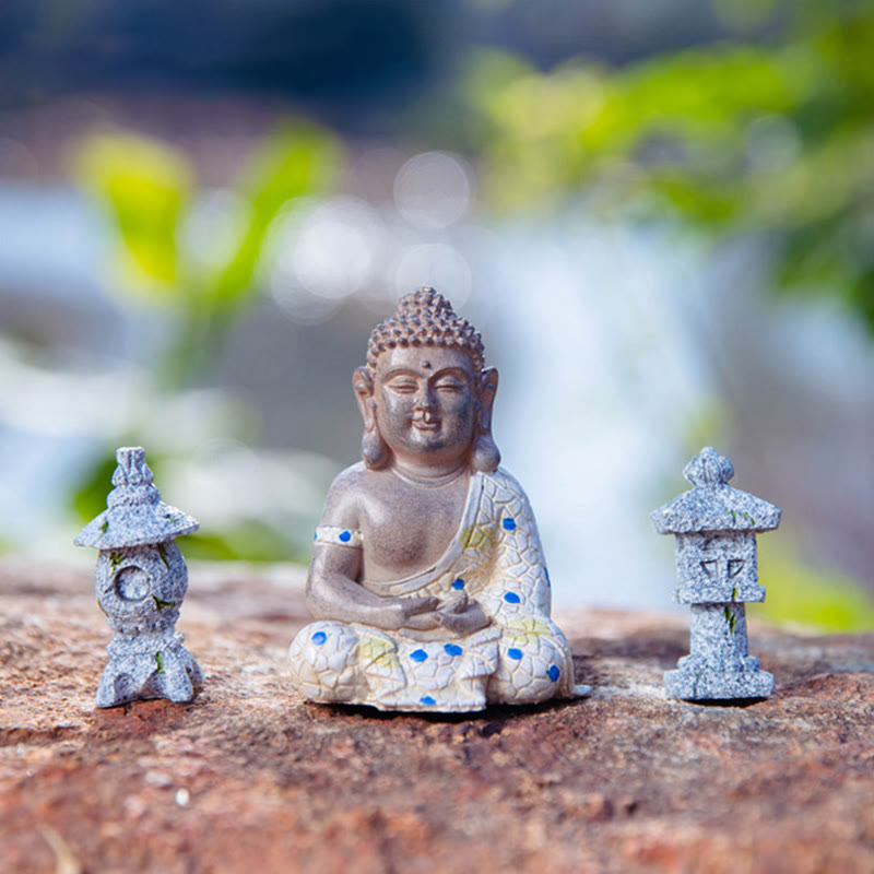 Statue de Bouddha Zen en Méditation Sérénité Figurine en Résine Décoration de la Maison