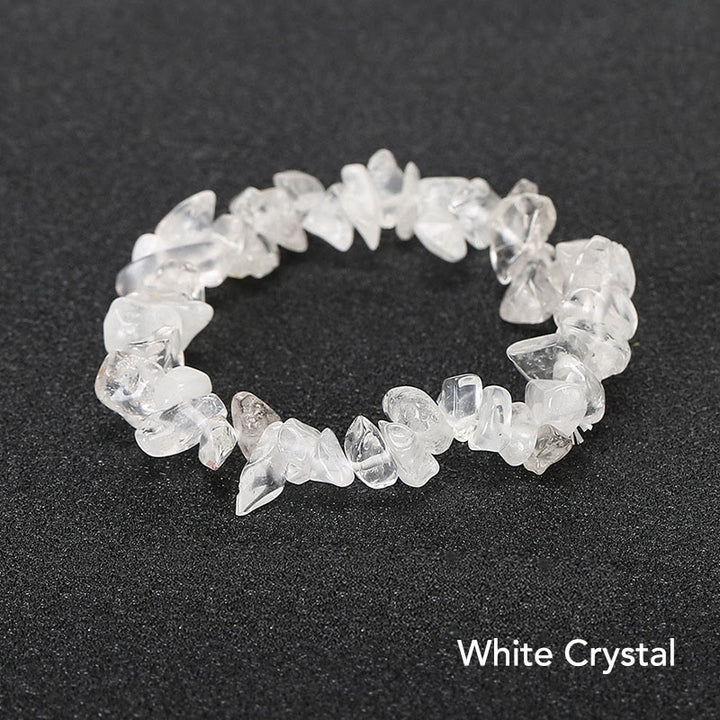 Bracelet apaisant et chaleureux en pierre de cristal de forme irrégulière naturelle - Cristal blanc (Tour de poignet : 15-18 cm) - image 5