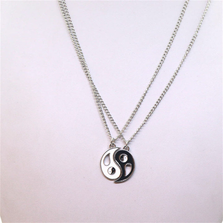Collier avec pendentif Yin Yang pour couple, 2 pièces