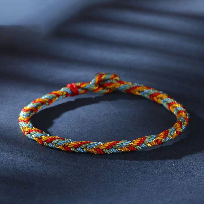 Bracelet porte-bonheur multicolore Buddha Stones « Que vous soyez en sécurité toute l'année »