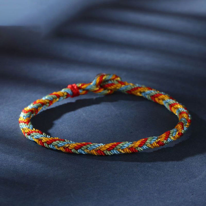 Bracelet porte-bonheur multicolore Buddha Stones « Que vous soyez en sécurité toute l'année »