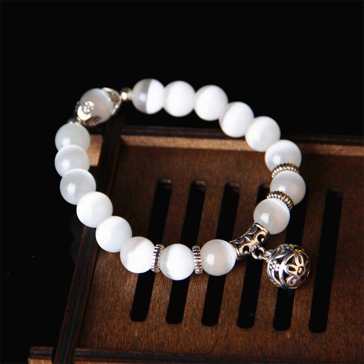 Bracelet porte-bonheur tibétain œil de chat Buddha Stones