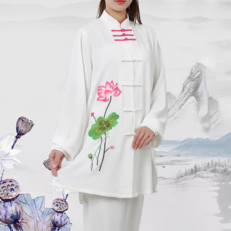 Ensemble de vêtements pour femmes Buddha Stones, fleur de lotus, motif feuille, Tai Chi, méditation, prière, pratique spirituelle zen - image 11