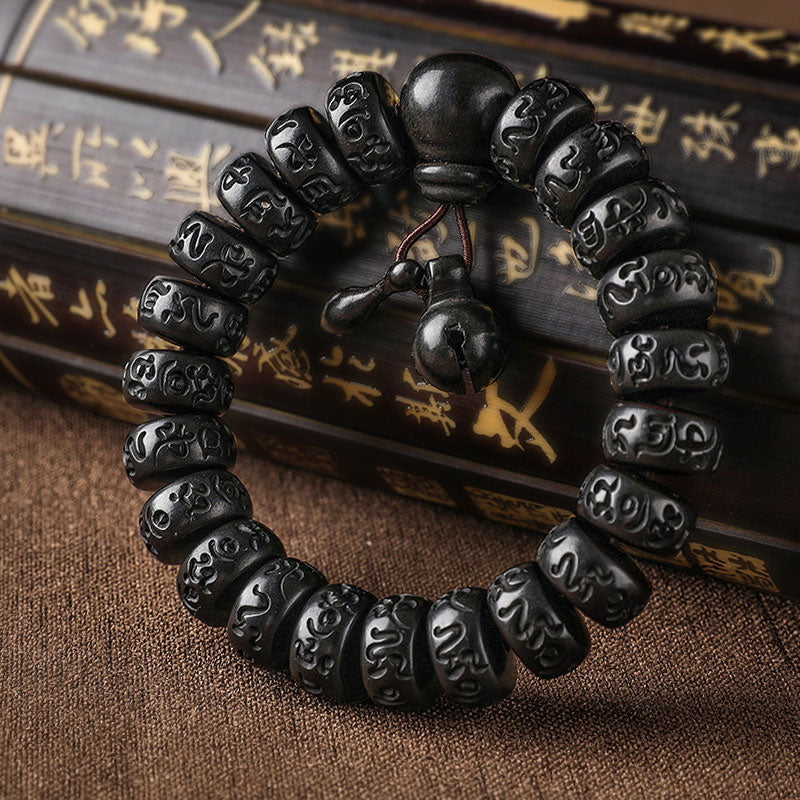 Bracelet tibétain de protection en bois contre la foudre et les Buddha Stones - image 0