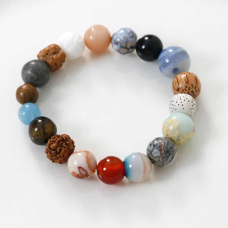 Bracelet en pierre de cristal de graine de Bodhi naturelle en agate de Buddha Stones pour éloigner les mauvais esprits